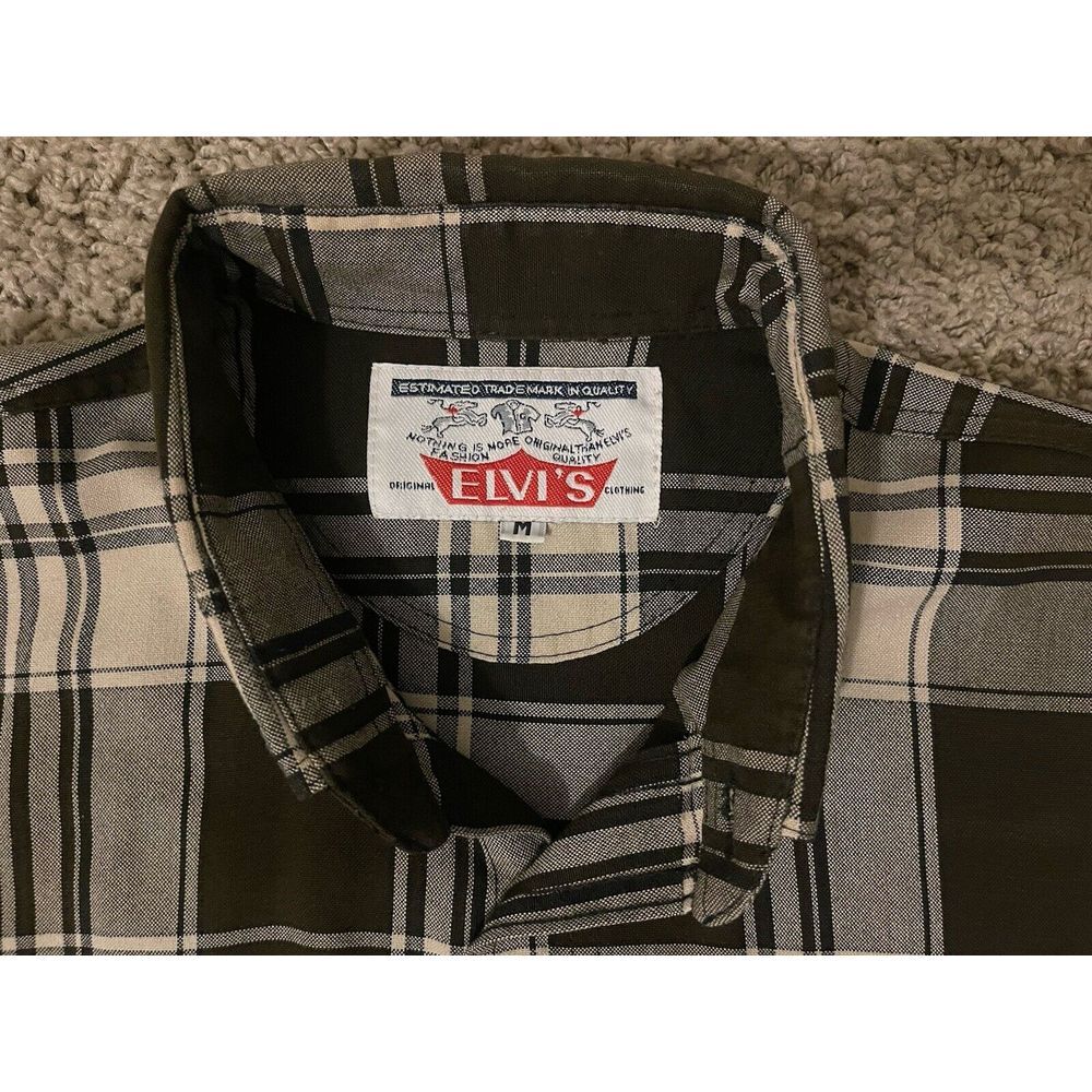 Elvis Presley‎ Shirt Mens Size M Long Sleeve Button Down Cotton Blend Geometric